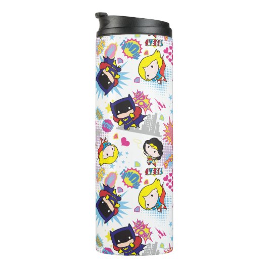 Chibi Super Heroine Pattern Thermosbecher (Nach rechts gedreht)