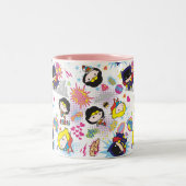 Chibi Super Heroine Pattern Zweifarbige Tasse (Mittel)
