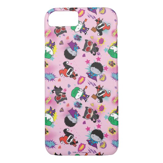 Chibi Super Villain Action Pattern Case-Mate iPhone Hülle (Rückseite)