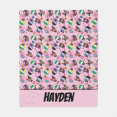 Chibi Super Villain Action Pattern Fleecedecke (Vorderseite)