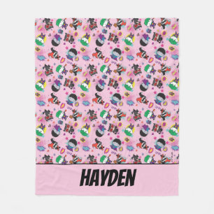 Chibi Super Villain Action Pattern Fleecedecke