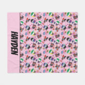 Chibi Super Villain Action Pattern Fleecedecke (Vorderseite (Horizontal))