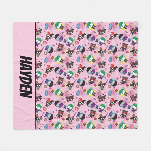 Chibi Super Villain Action Pattern Fleecedecke (Vorderseite (Horizontal))