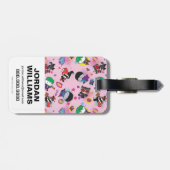 Chibi Super Villain Action Pattern Gepäckanhänger (Rückseite horizontal)