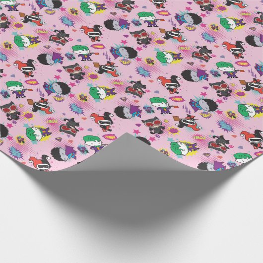 Chibi Super Villain Action Pattern Geschenkpapier (Ecke)