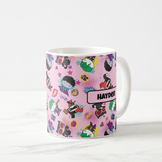 Chibi Super Villain Action Pattern Kaffeetasse (VorderseiteRechts)