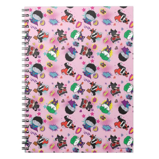 Chibi Super Villain Action Pattern Notizblock (Vorderseite)