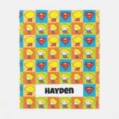 Chibi Supergirl Character Umrundung Fleecedecke (Vorderseite)