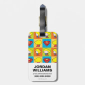 Chibi Supergirl Character Umrundung Gepäckanhänger (Rückseite vertikal)