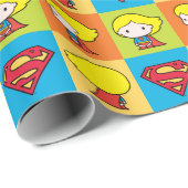Chibi Supergirl Character Umrundung Geschenkpapier (Rolleneckpunkt)