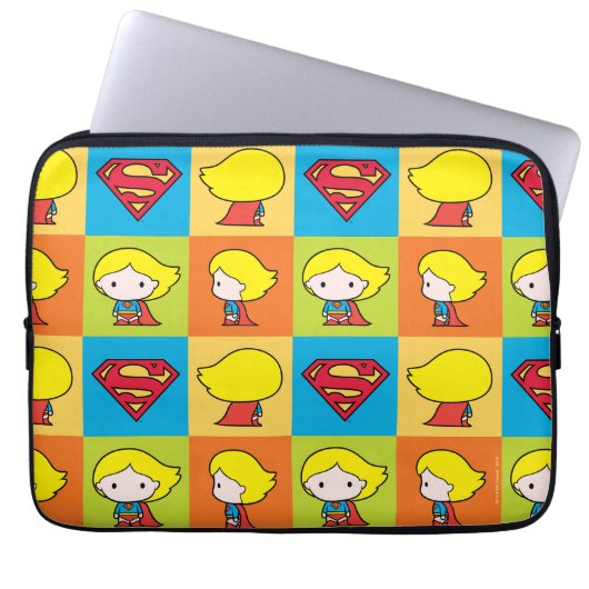 Chibi Supergirl Character Umrundung Laptopschutzhülle (Vorderseite)