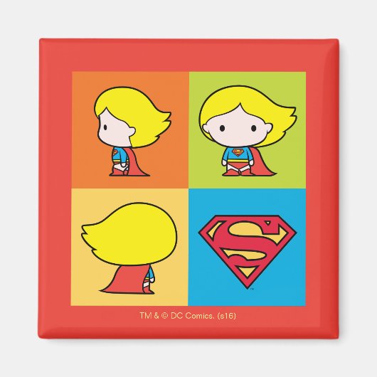Chibi Supergirl Character Umrundung Magnet (Vorne)
