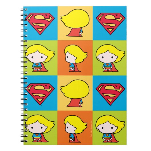 Chibi Supergirl Character Umrundung Notizblock (Vorderseite)