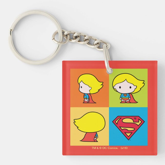 Chibi Supergirl Character Umrundung Schlüsselanhänger (Vorderseite)