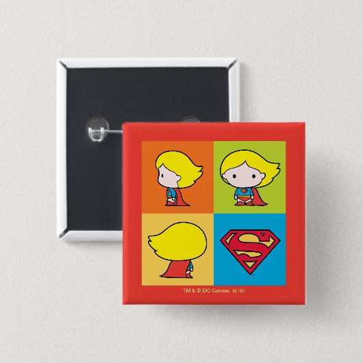 Chibi Supergirl Charakterumgebung Button (Vorne & Hinten)