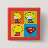 Chibi Supergirl Charakterumgebung Button (Vorderseite)