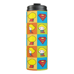 Chibi Supergirl Charakterumgebung Thermosbecher