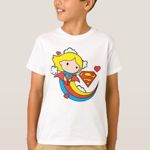 Chibi Supergirl fliegt Regenbogen T-Shirt
