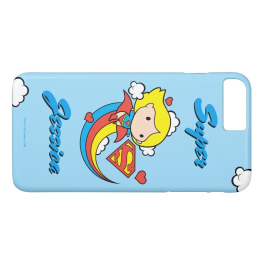 Chibi Supergirl Flying Rainbow Case-Mate iPhone Hülle (Rückseite (Horizontal))