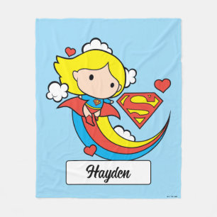 Chibi Supergirl Flying Rainbow Fleecedecke
