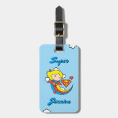 Chibi Supergirl Flying Rainbow Gepäckanhänger (Vorderseite vertikal)