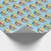 Chibi Supergirl Flying Rainbow Geschenkpapier (Ecke)