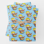 Chibi Supergirl Flying Rainbow Geschenkpapier Set (Beispiel)
