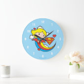 Chibi Supergirl Flying Rainbow Große Wanduhr (Zuhause)