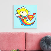 Chibi Supergirl Flying Rainbow Leinwanddruck (Insitu (Wohnzimmer))