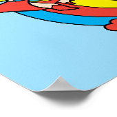 Chibi Supergirl Flying Rainbow Poster (Ecke)