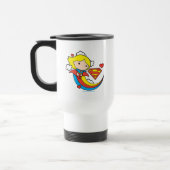 Chibi Supergirl Flying Rainbow Reisebecher (Links)