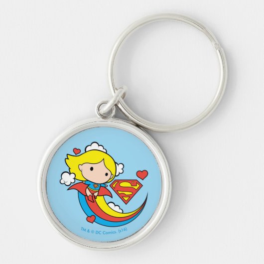 Chibi Supergirl Flying Rainbow Schlüsselanhänger (Vorne)
