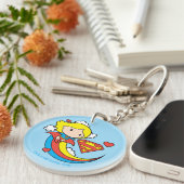 Chibi Supergirl Flying Rainbow Schlüsselanhänger (Vorderseite rechts)