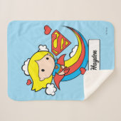 Chibi Supergirl Flying Rainbow Sherpadecke (Vorderseite (Horizontal))