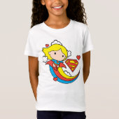 Chibi Supergirl Flying Rainbow T-Shirt (Vorderseite)