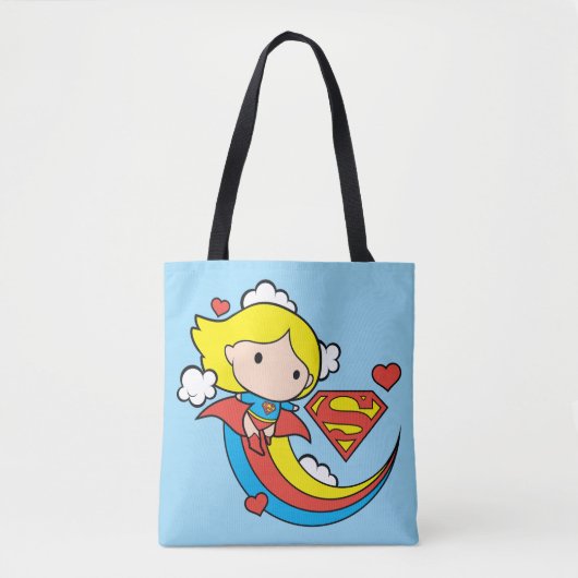 Chibi Supergirl Flying Rainbow Tasche (Vorderseite)