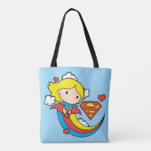 Chibi Supergirl Flying Rainbow Tasche (Rückseite)
