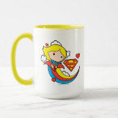Chibi Supergirl Flying Rainbow Tasse (Links)