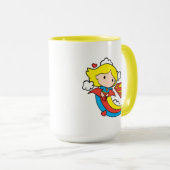 Chibi Supergirl Flying Rainbow Tasse (VorderseiteRechts)