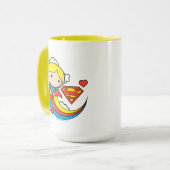 Chibi Supergirl Flying Rainbow Tasse (Vorderseite Links)