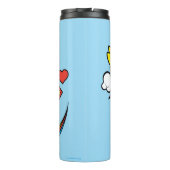 Chibi Supergirl Flying Rainbow Thermosbecher (Rückseite)