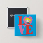 Chibi Supergirl-LIEBE Button (Vorne & Hinten)