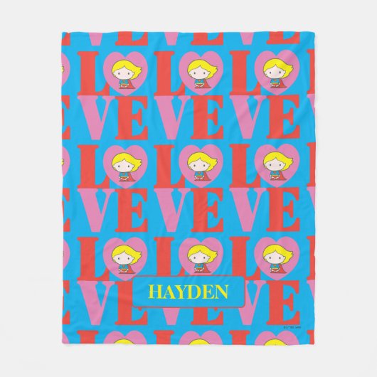 Chibi Supergirl-LIEBE Fleecedecke (Vorderseite)