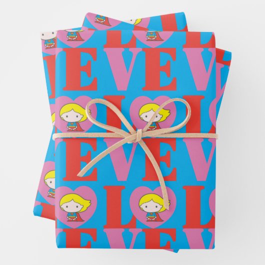Chibi Supergirl-LIEBE Geschenkpapier Set (Beispiel)