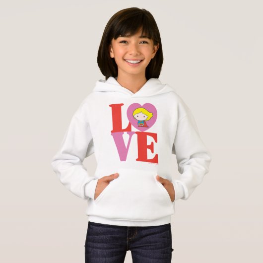 Chibi Supergirl-LIEBE Hoodie (Vorne ganz)