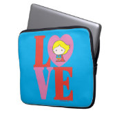 Chibi Supergirl-LIEBE Laptopschutzhülle (Vorderseite Links)