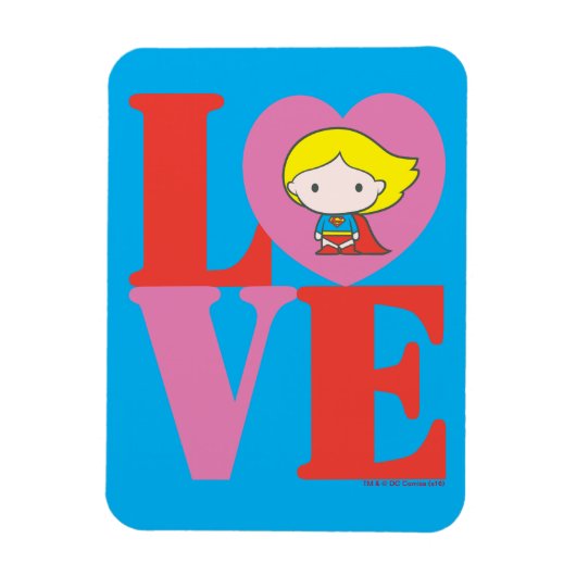Chibi Supergirl-LIEBE Magnet (Vertikal)