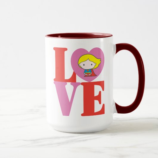 Chibi Supergirl-LIEBE Tasse (Rechts)