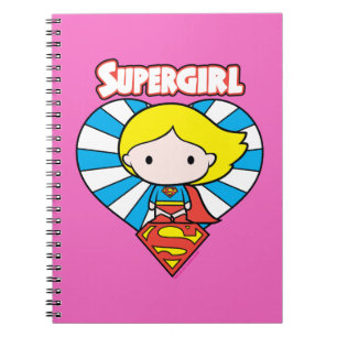 Chibi Supergirl Starburst Herz und Logo Notizblock