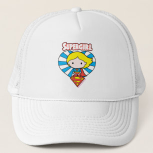 Chibi Supergirl Sternenexplosion Herz und Logo Truckerkappe